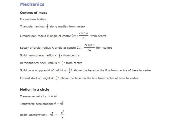alevel数学公式